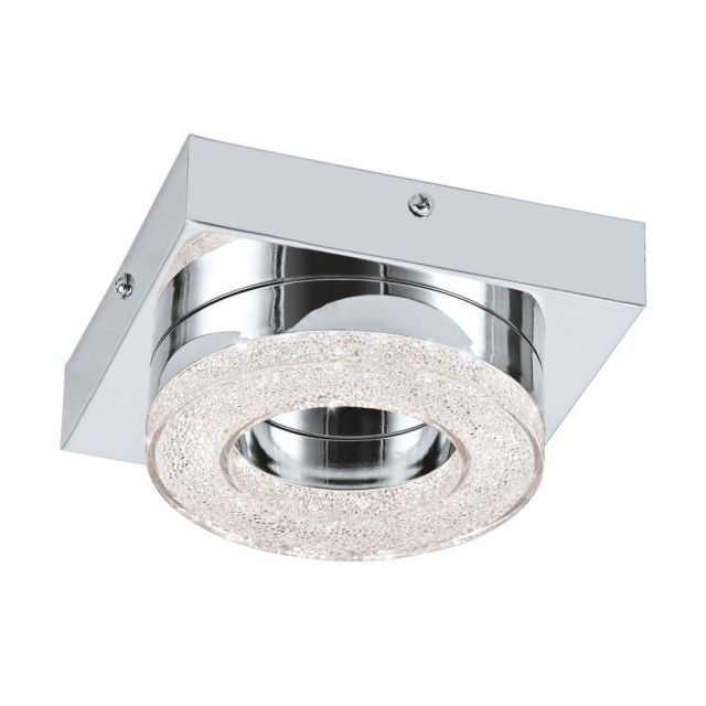 Eglo 95662 Fradelo Round LED Wall/Ceiling Light In Chrome And Crystal - L: 140mm