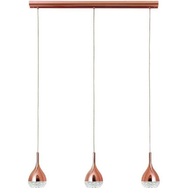 Mantra M5166 Khalifa 3 Light Ceiling Bar Light In Copper