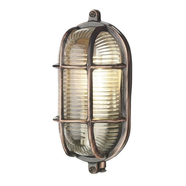 David Hunt Lighting ADM5264 Admiral 1 Light Small Oval Wall Light In Antique Copper