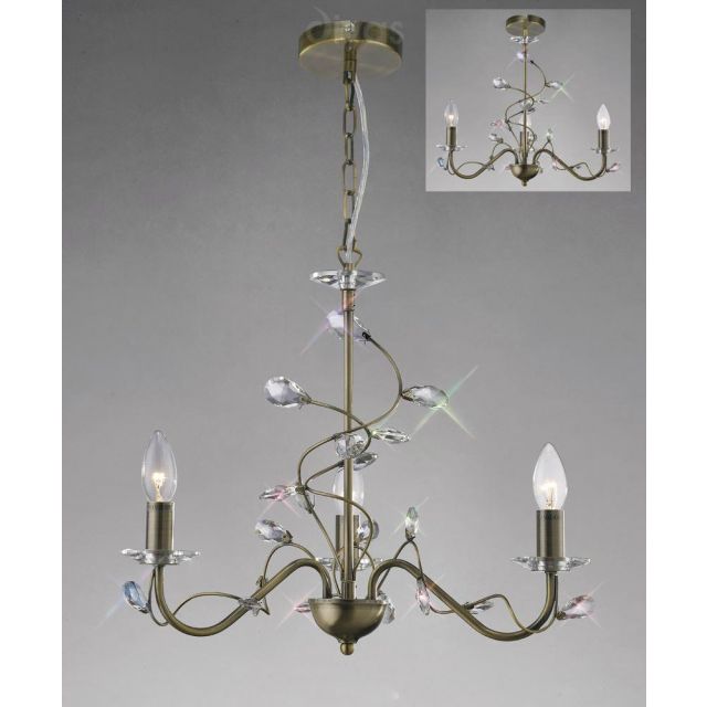 Diyas IL31223 Willow Ceiling Pendant Light in Antique Brass