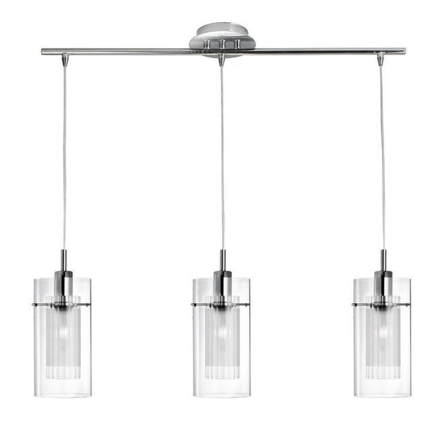 Searchlight 3303-3CC Duo 1 3 Light Pendant With Clear & Frosted Glass