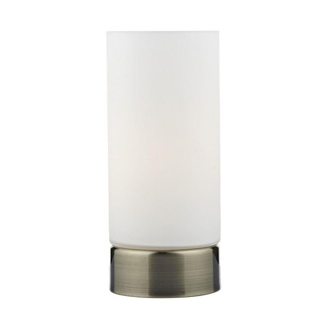 OWE4075 OWEN Antique Brass and Opal Glass Touch Table Lamp