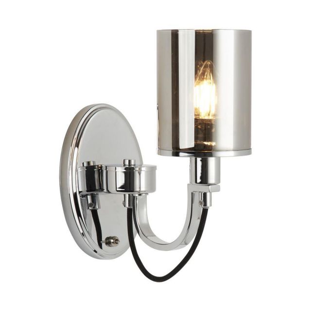 Searchlight 9041-1CC Catalina One Light Wall Light In Chrome with Smokey Glass