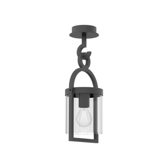 Mantra M6553 Maya 1 Light Outdoor Semi Flush Ceiling Light In Anthracite - H: 445mm