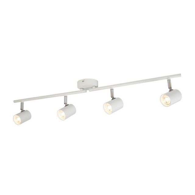 Searchlight 3174WH Rollo 4 Light LED Ceiling Bar Spotlight In White And Chrome