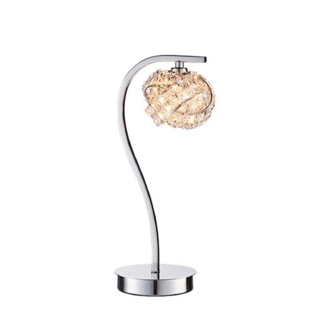 Endon 77568 Talia Touch Table Lamp In Chrome Plate And Clear Crystal Glass