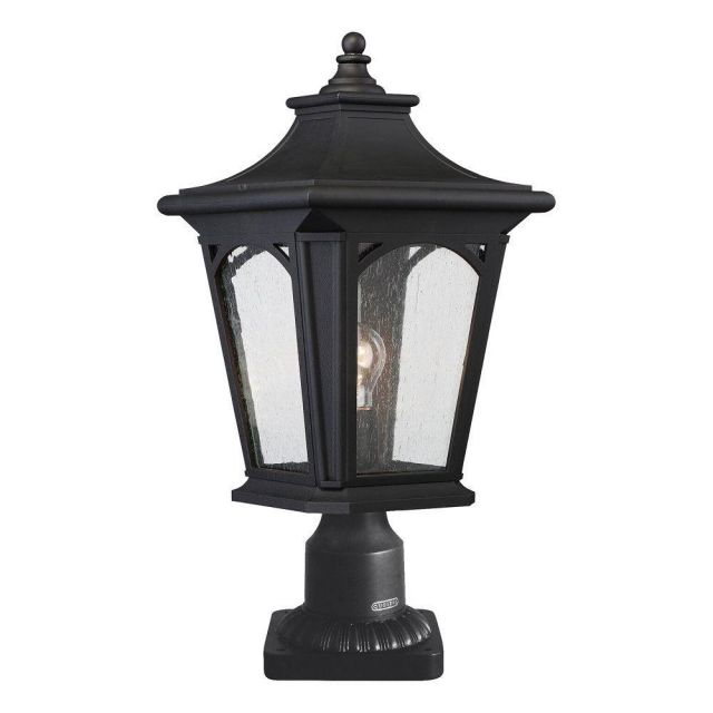 QZ/BEDFORD3/M Bedford 1 Light Medium Pedestal Lantern Light In Mystic Black