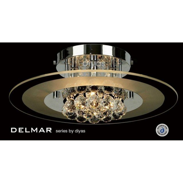 IL30021 Delmar Chrome 4 Light Round Ceiling Light