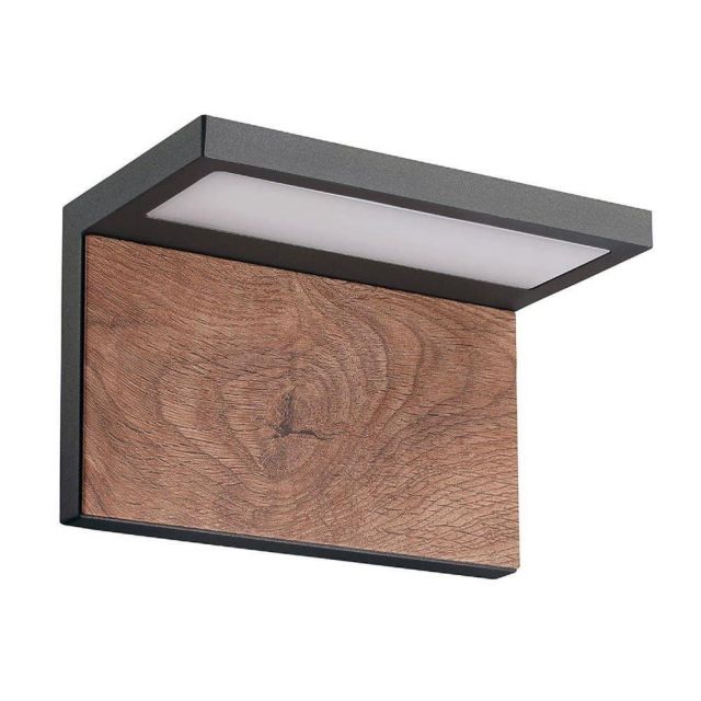 Mantra M6770 Ruka Outdoor 13 Watt LED Wall Light In Anthracite And Walnut