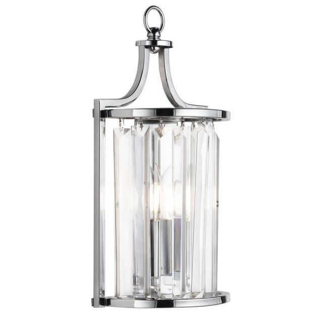 Searchlight 8571CC Victoria 1 Light Wall Light In Chrome And Crystal Glass