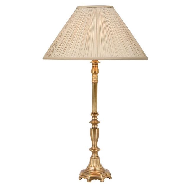 Interiors 1900 63796 Asquith 1 Light Table Lamp in Brass With Beige Shade