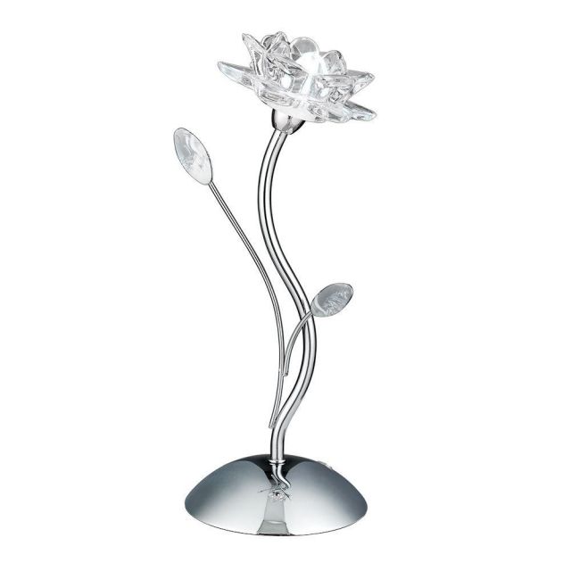 Searchlight 6283CC Bellis Chrome and Glass Flower Table Lamp