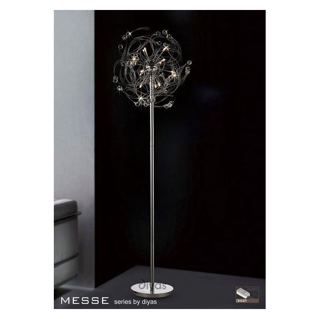 IL30175 Messe 12 Chrome And Crystal Floor Lamp