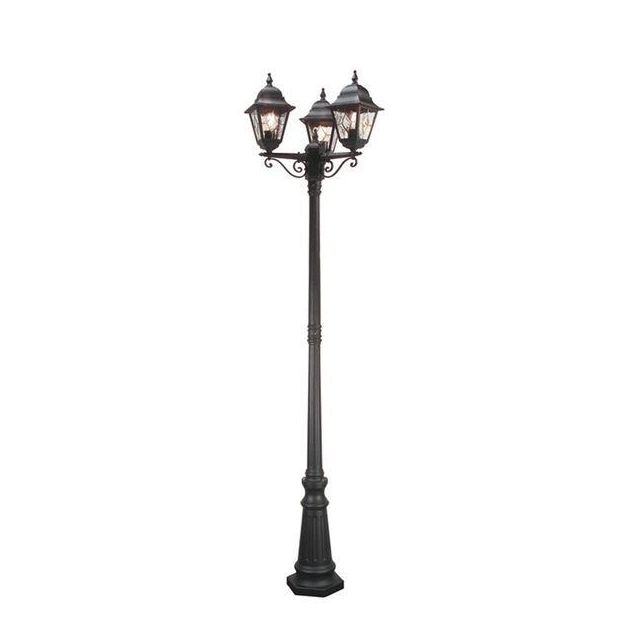 Elstead NR8-BLACK Norfolk aluminium, black exterior triple post lantern, IP43