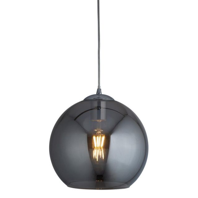 Searchlight 1632SM Balls One Light Celing Pendant In Chrome And Smoked Glass - Width: 300mm