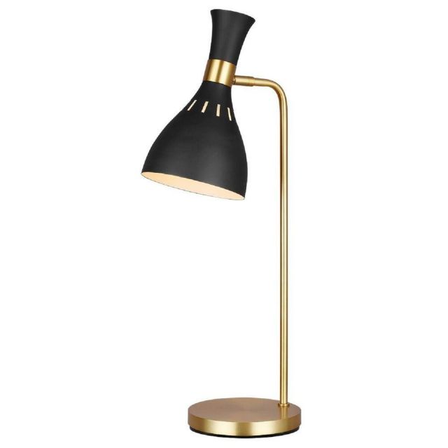 FE-JOAN-TL-MB Joan 1 Light Table Lamp In Midnight Black And Burnished Brass