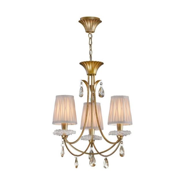 Mantra M6293 Sophie GP 3 Light Pendant Light In Painted Gold With Shades