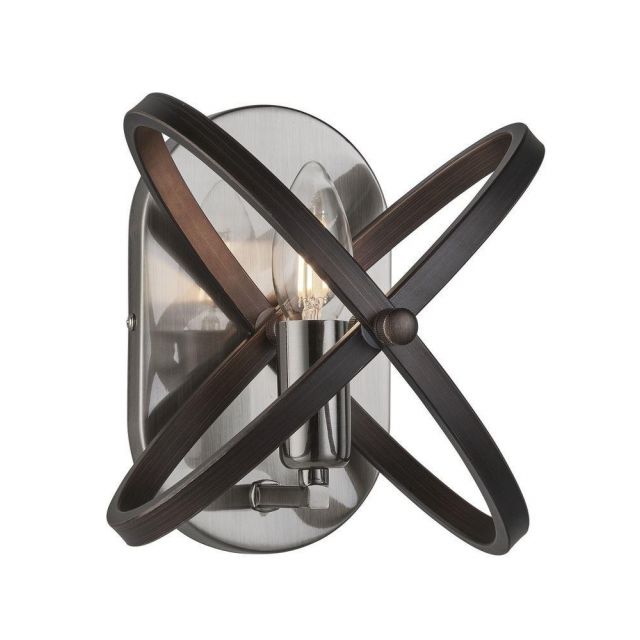 Searchlight 8241PW Hoopla 1 Light Wall Light In Pewter