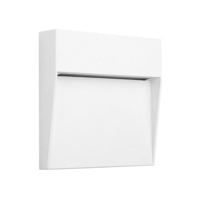 Mantra Fusion M7012 Baker 1 Light Outdoor Small Square 3 Watt, 150 Lumen Wall Light In Sand White