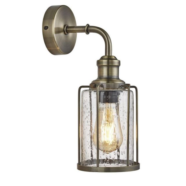 Searchlight 1261AB Pipes 1 Light Wall Light In Antique Brass