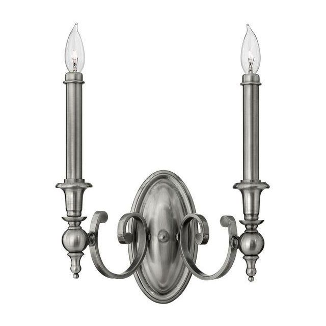 HK/YORKTOWN2 2 Light Antique Nickel Traditional Wall Light