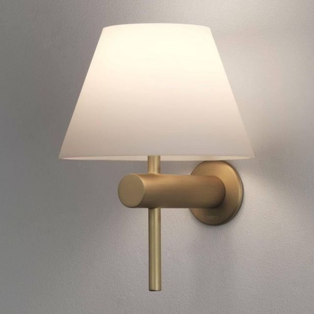 Astro 1050009 Roma One Light Wall Light In Matt Gold With White Shade
