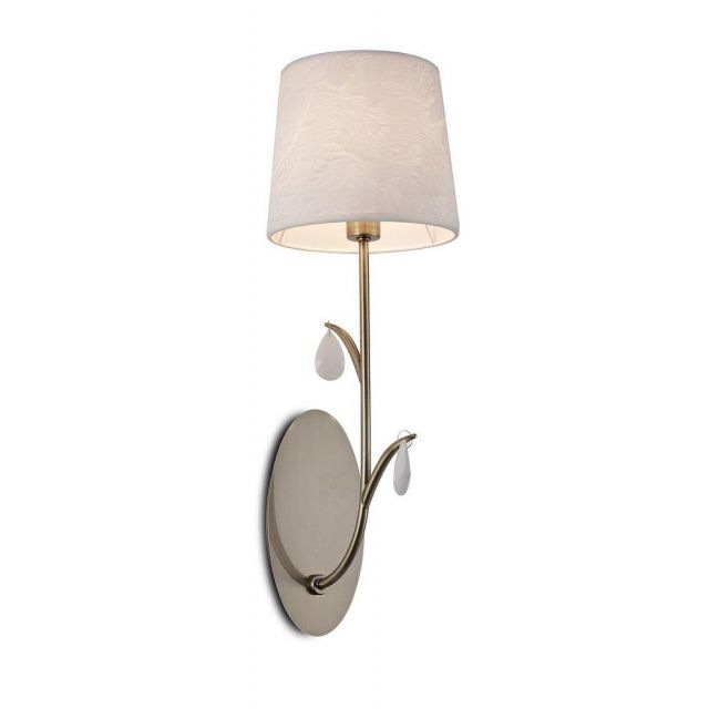 Mantra M6337 Andrea 1 Light Wall Light With Shade In Antique Brass