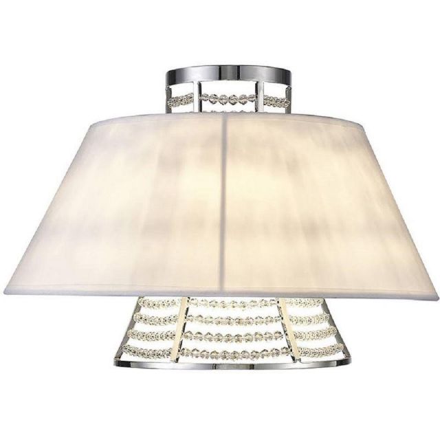 Diyas IL30054/WH Davina 2 Light Wall Light In Polished Chrome With White Shade