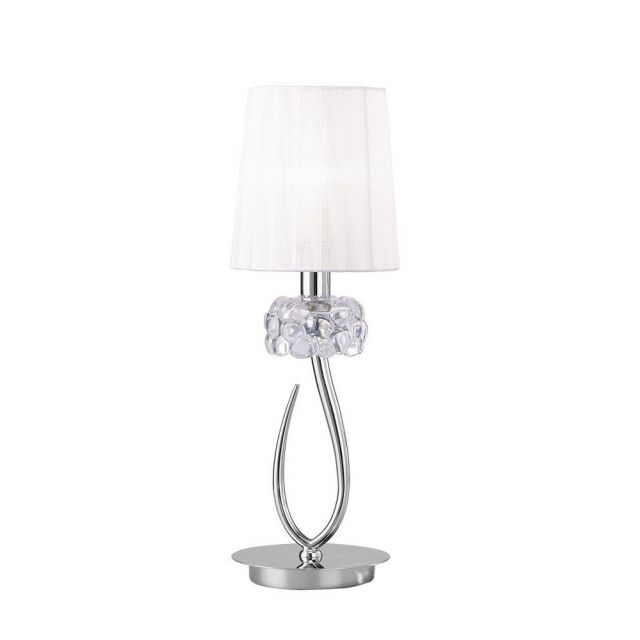 Mantra M4637 Loewe 1 Light Small Table Lamp With Shade In Chrome - H: 470mm