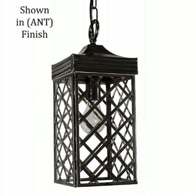 533ANT Ivy Small Hanging Lantern In Old Antique - H:460mm