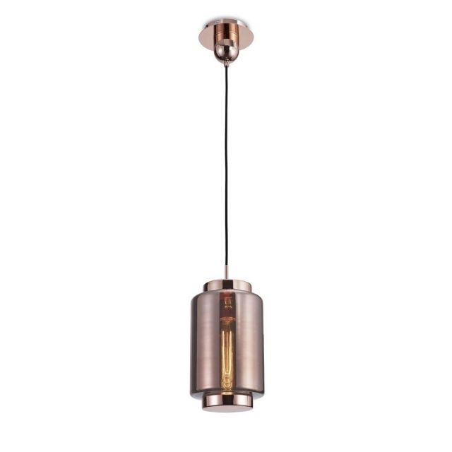 Mantra M6199 Jarras 1 Light Short Small Ceiling Pendant Light In Copper And Rose Gold - H: 350mm