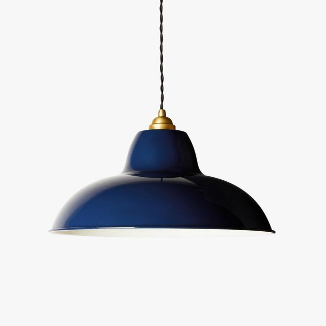 Anglepoise 33111 Original 1227 Midi Wide Brass Pendant in Ink Blue