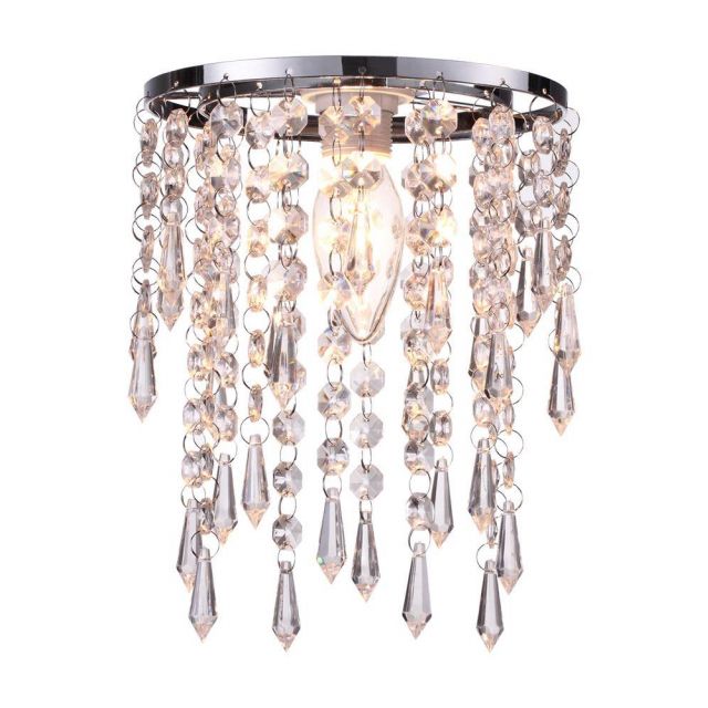 Easy Fit 1 Light Ceiling Pendant Lamp Shade In Clear Glass