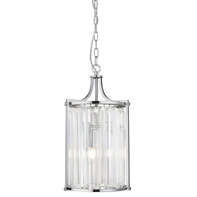 Searchlight 8092-2CC Victoria 2 Light Ceiling Pendant In Chrome And Crystal Glass