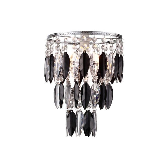 Nikki Easy Fit 1 Light Ceiling Pendant Lamp Shade In Black And Clear