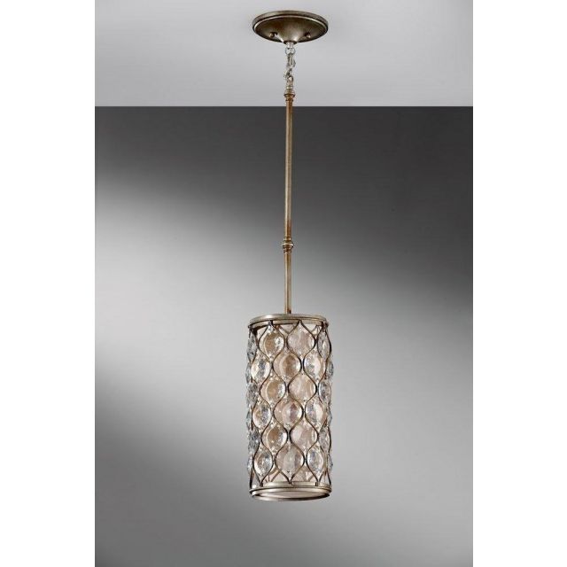 FE/LUCIA/P/D Burnished Silver Lucia Crystal Ceiling Pendant