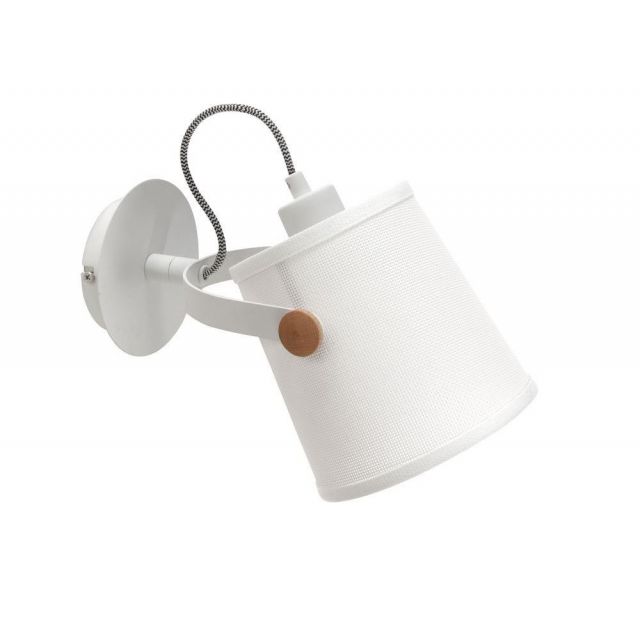 Mantra M4924 Nordica 1 Light Wall Light In White, Ivory And Beech Wood