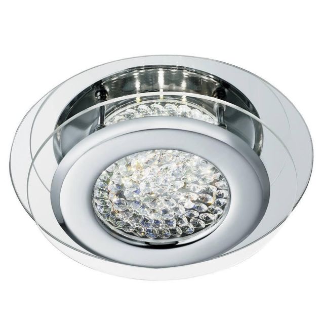 Searchlight 1692CC Vesta Crystal And Polished Chrome Ring LED Flush Ceiling Light - Dia: 280mm