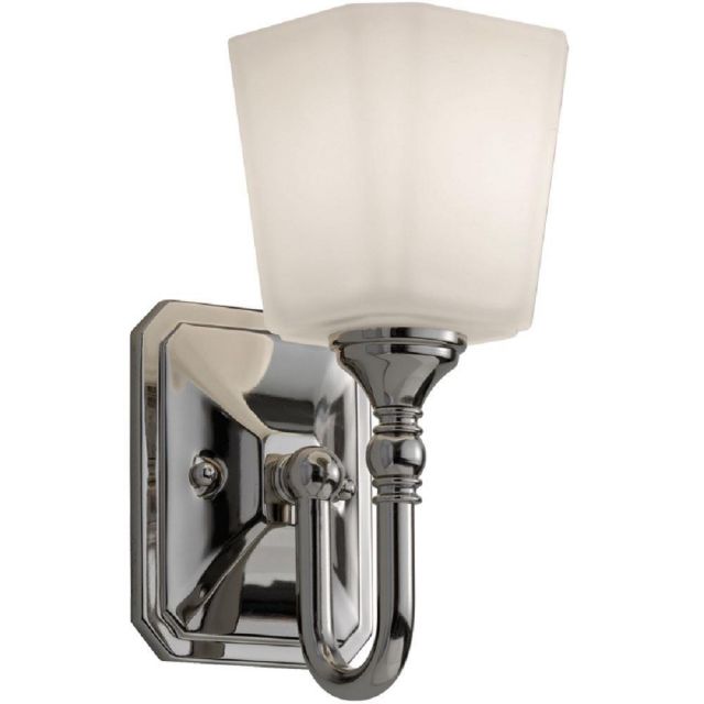 Elstead FE/CONCORD1 BATH Concord 1 Light Wal Light In Polished Chrome With Opal Etched Glass Shade