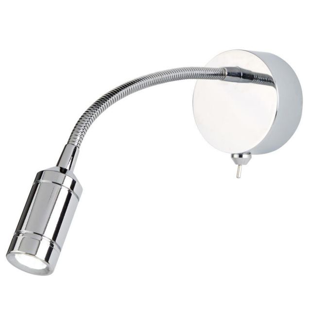 Searchlight 2256CC One Light LED Wall Light With Bendy Arm In Chrome - Height: 240mm