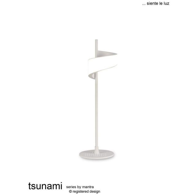 Mantra M6655 Tsunami 1 Light 6 Watt LED Table Lamp In Sand White - H: 500mm