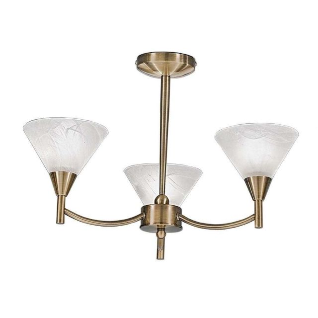 F2251/3 Bronze 3 Light Semi-Flush Ceiling Lamp