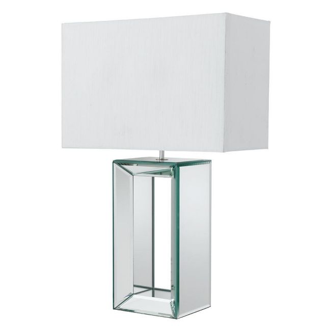 Searchlight REFLECTIONS 1610 Large Mirror Table Lamp With White Shade