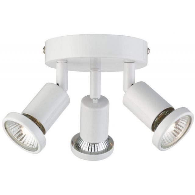 Saturn White 3 Light Triple Plate  Ceiling Spotlight Fitting - LED Compatible