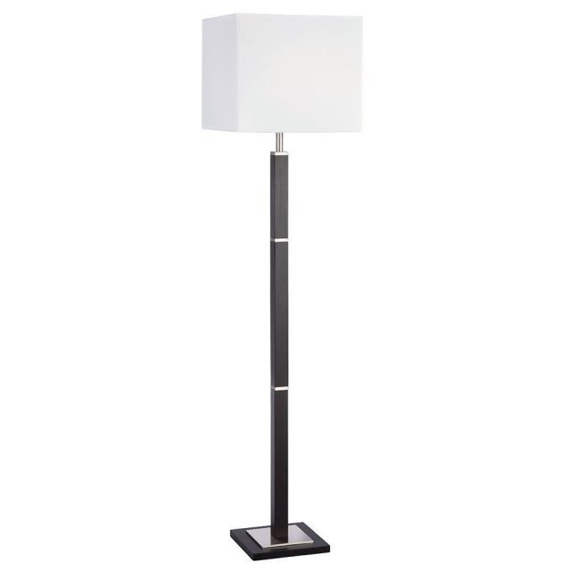 Searchlight 8880BR Waverley Modern Brown Wood Floor Lamp