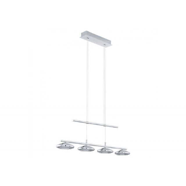 Eglo 96511 Tarugo 1 Four Light Ceiling Bar Light In Polished Chrome With White Plastic