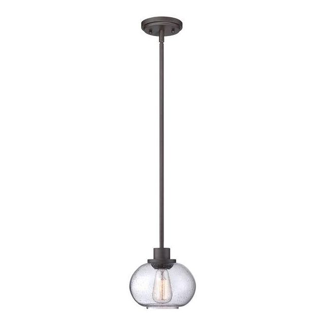 QZ/TRILOGY/MP Trilogy 1 Light Old Bronze Ceiling Pendant with Glass Shade