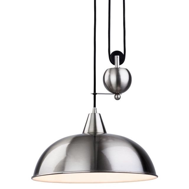 Firstlight 2309BS Century Rise and Fall Ceiling Light in Brushed Steel