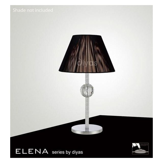 IL30510 Elena Chrome And Crystal Cloth Table Lamp Base Only