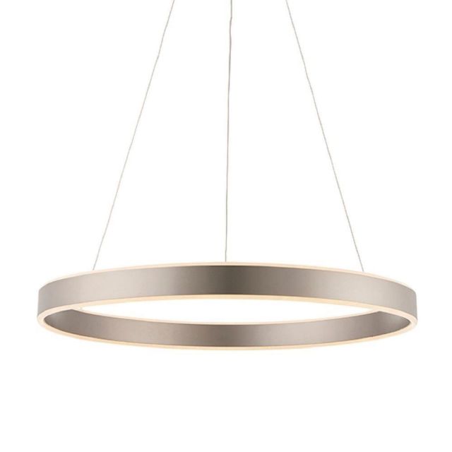 1 Ring Ceiling Pendant Light In Matt Nickel Plate And Frosted Acrylic
